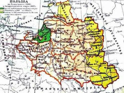 Карта Польши в 60-х годах ХVІІ в.